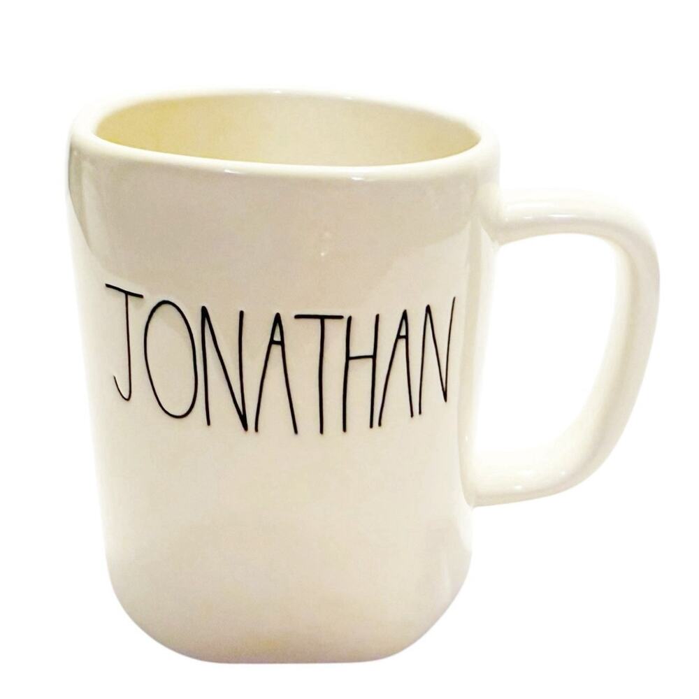 Rae Dunn “Jonathan” Etched Name Artisan Collection Art Pottery 20oz Coffee Mug